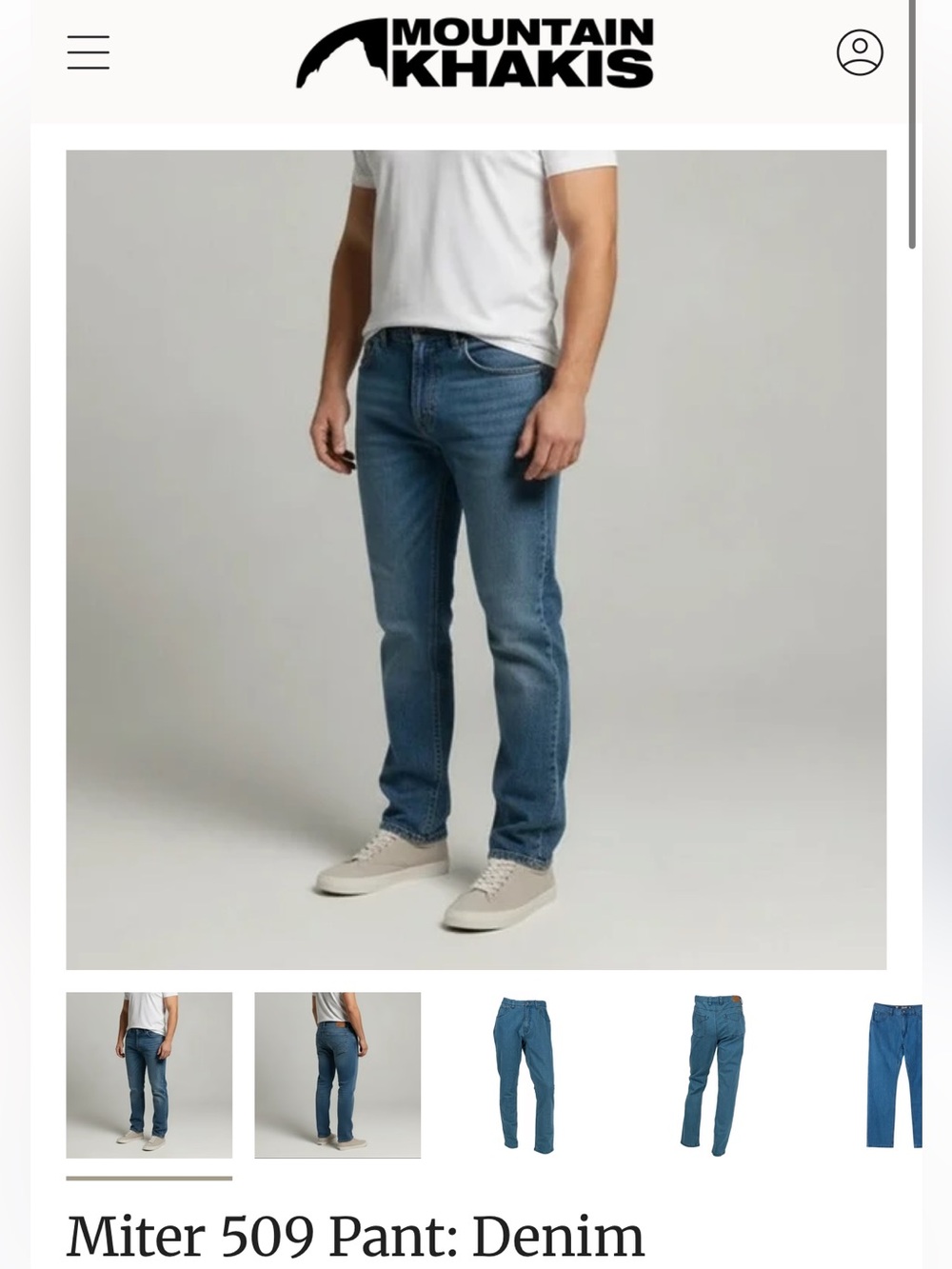 Mountain Khakis Miter 509 Straight Leg Denim Jeans - Blue